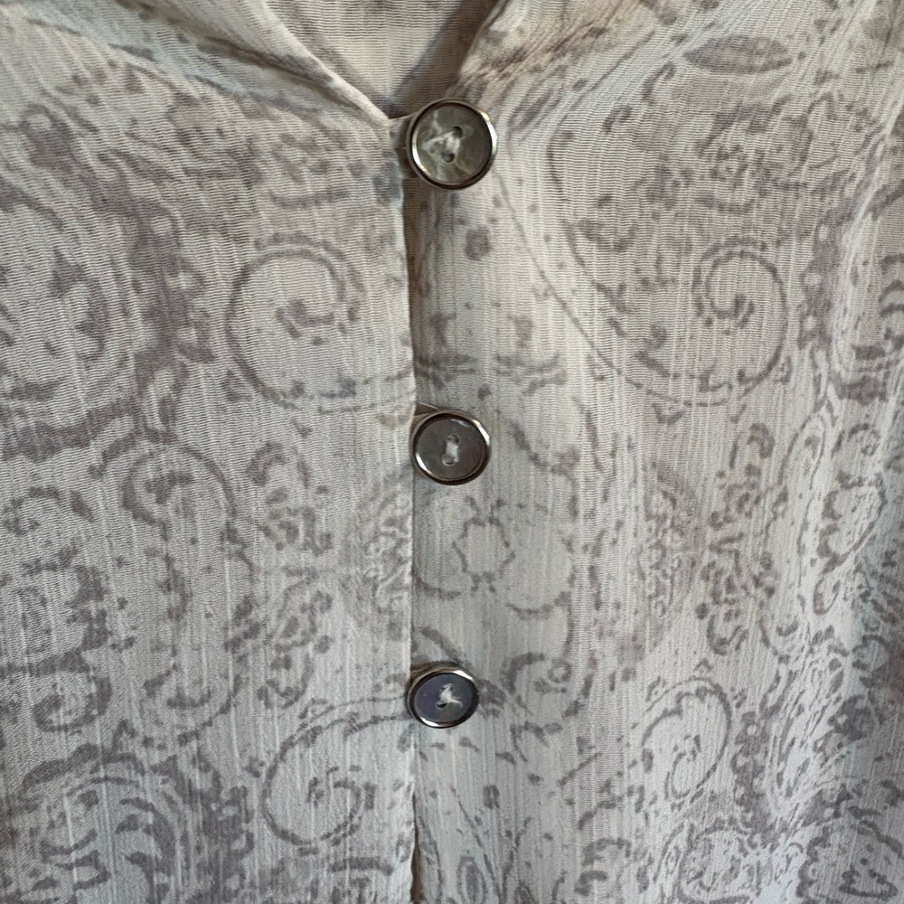 Maurices White Paisley Sheer Blouse - Picture 2 of 5